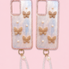 funda mariposa con correa de perlas por 1 unidad