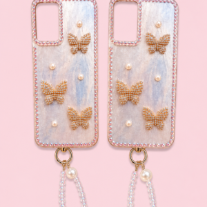 funda mariposa con correa de perlas por 1 unidad