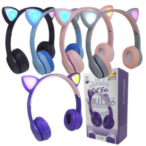 auriculares gato con bluetooth, con led