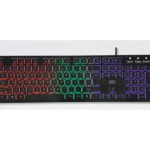 combo gamer gtc con mouse, rgb blanco y negro