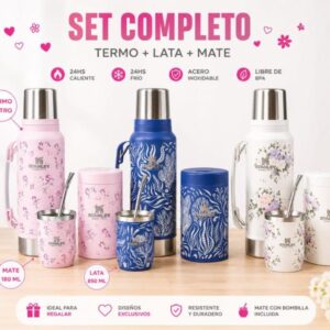 termo con mate y yerbera, 1litro 180 ml 850ml