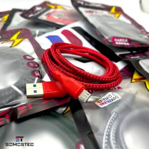cable somostec micro usb mallado, carga rapido