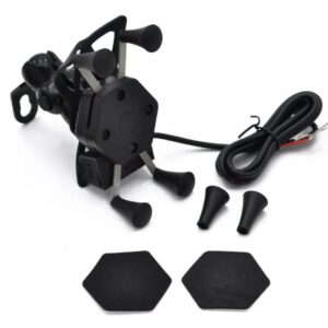 soporte celular con cargador usb, para moto