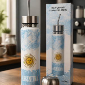 termo mate listo 500 ml, diseño argentina