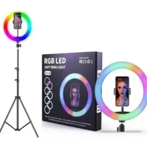 aro de luz con tripode rgb, 30 centimetros
