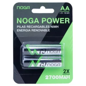pila recargable noga aa, 2700amp x2