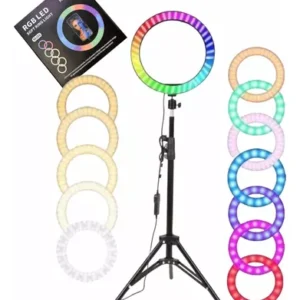 aro de luz rgb 36 cm, tripode 2 metros