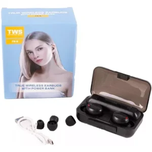 auricular f9 twins, con cargador portatil