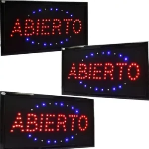 cartel led de abierto, rgb