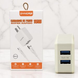 cargador dynora 20w usb a tc, carga rapido