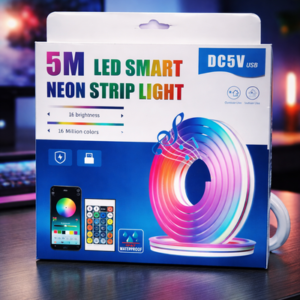 luz neon usb, con control y aplicacion, 5 metro