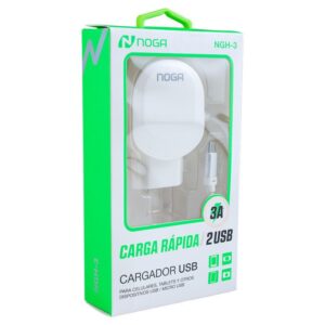 cargador noga 3.1 amp usb a tc