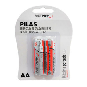 pila netmak aa recargable x2, 2700amp