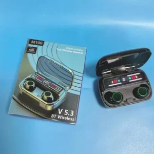 auriculares m100 bt con rgb y cargador portatil