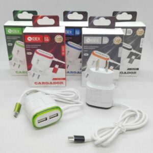 cargador wibek 3.8 amp micro usb, carga rapido