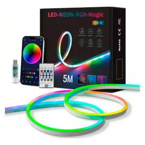 luz led neon rgb, 5 metro, control remoto y celular