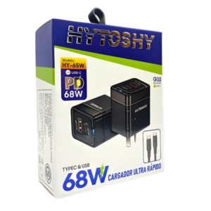 cargador hytoshi 68 w usb mas tc, turbo power