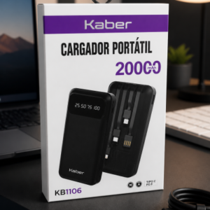 cargador portatil kaber 20 mil amp