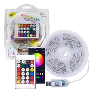 tira led 10 metro con control remoto y aplicacion