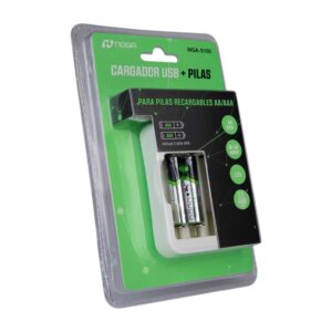 cargador de pila noga con dos pila aaa 1100 mah