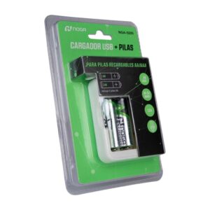 cargador de pila noga con dos pila aa 2700mah