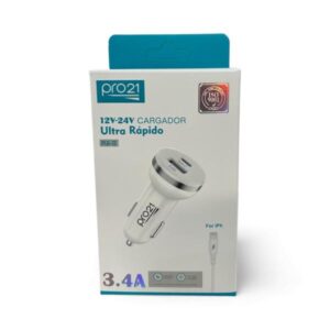 cargador auto pro21 iphone 3.4 amp,12 24v